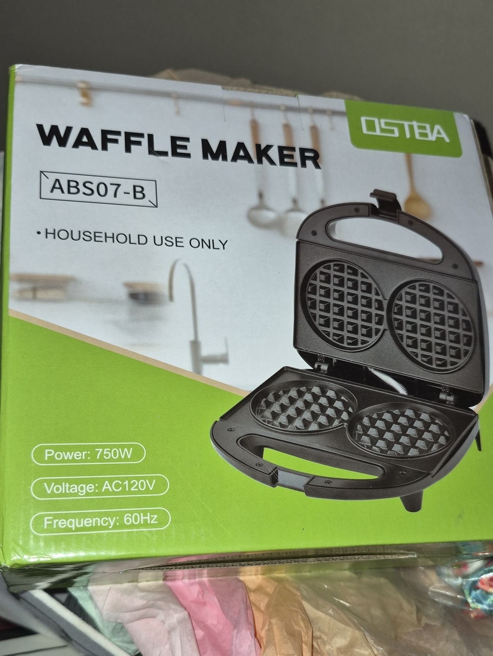 Black 4-Cavity Round Waffle Maker
